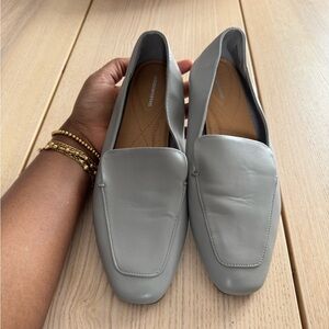 Woolworth Women’s Leather Slip-On Loafers in Light Gray